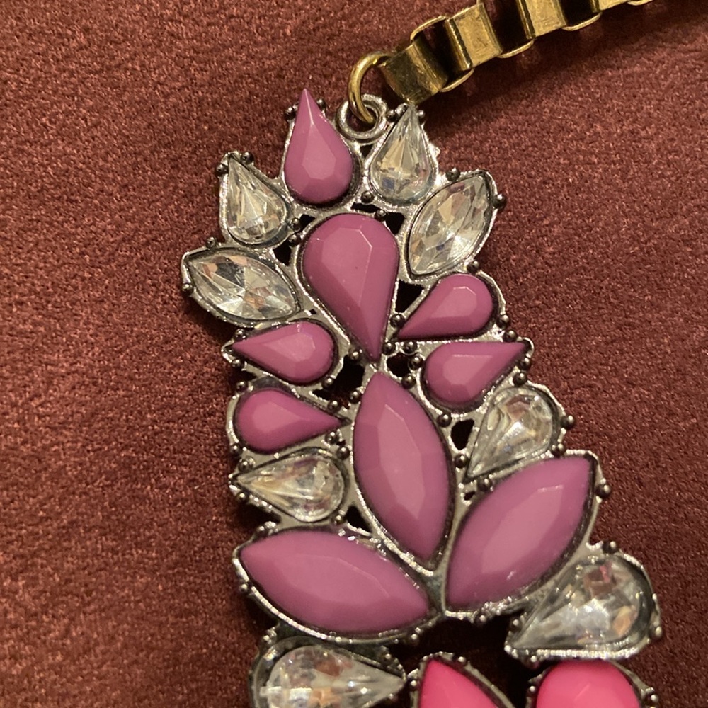Statement necklace  faux stones no marking - Picture 4 of 8